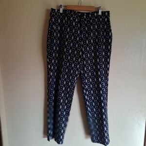 Liverpool Los Angeles Women's Navy Batik Print Stretch Pants Size 8/29